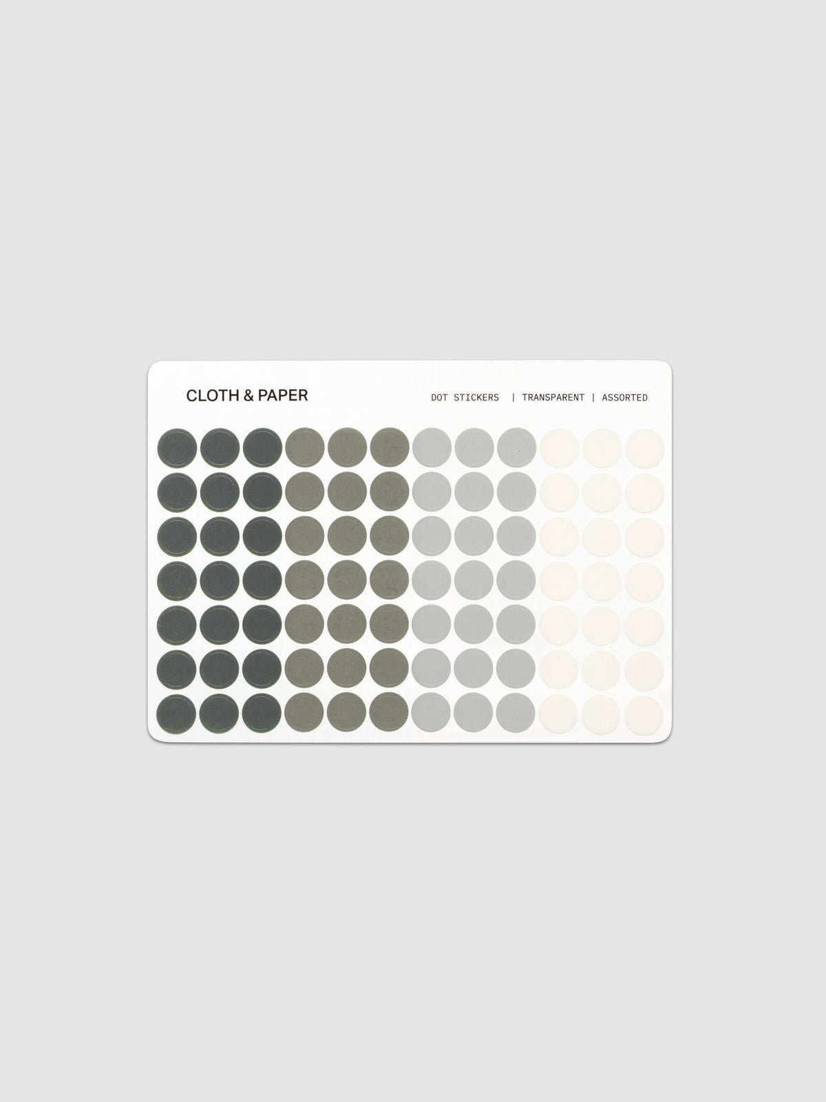 One sheet of Dot Stickers | Small | Nori | Cortado | Ristretto | Angora