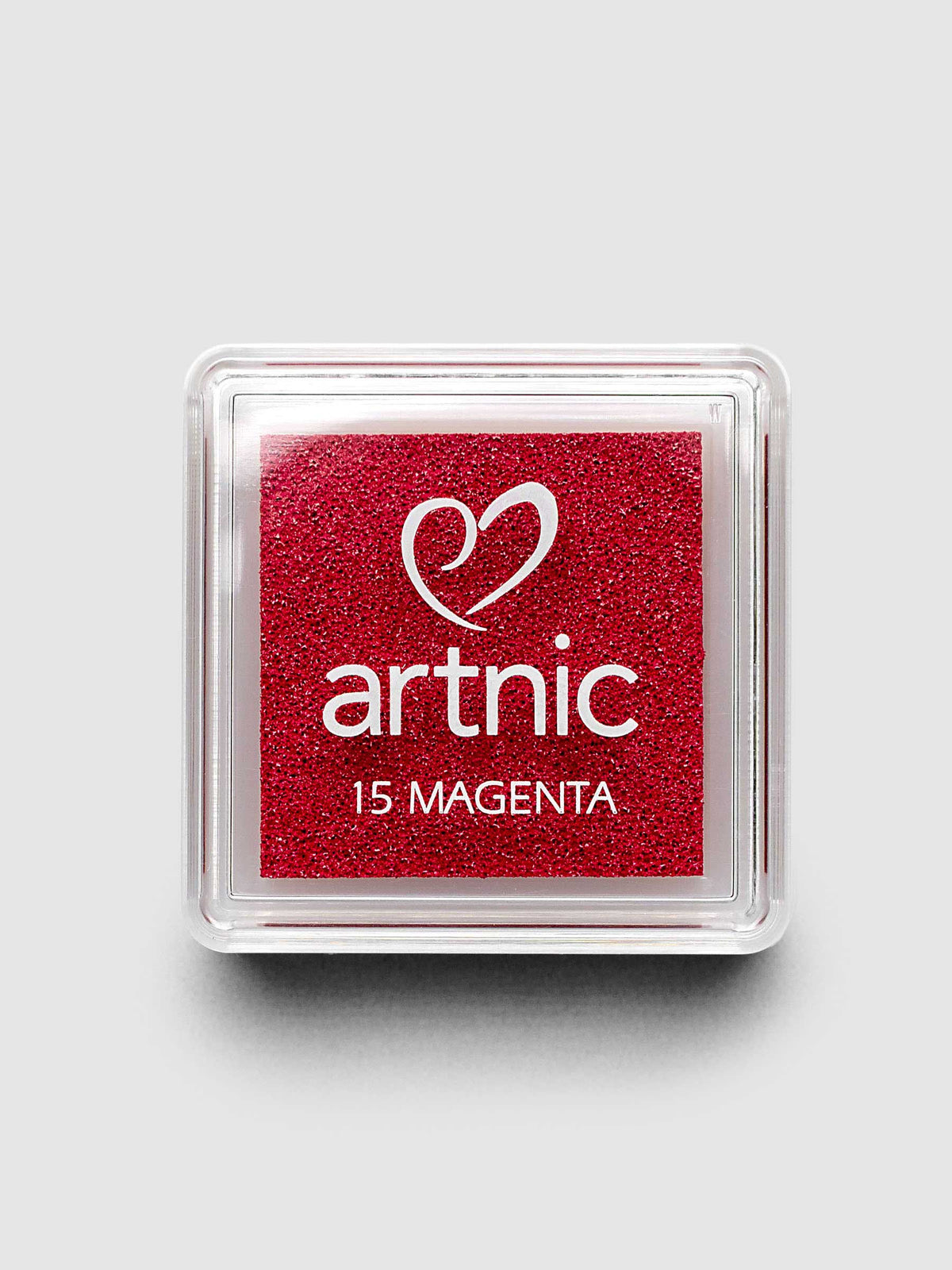 Artnic Stamp Ink Pad in magenta seen from above with cover on