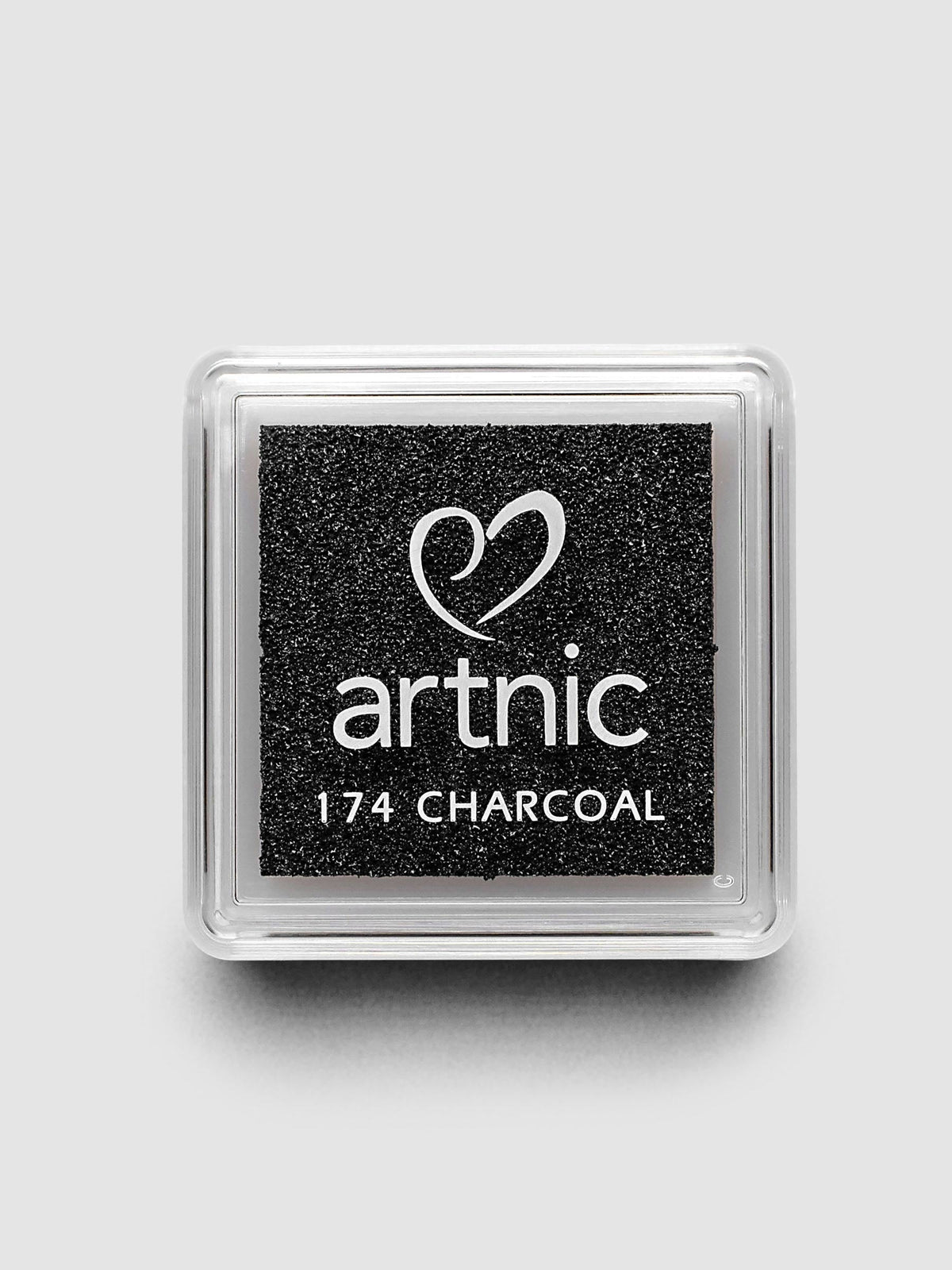 Artnic Stamp Ink Pad in charcoal seen from above with cover on
