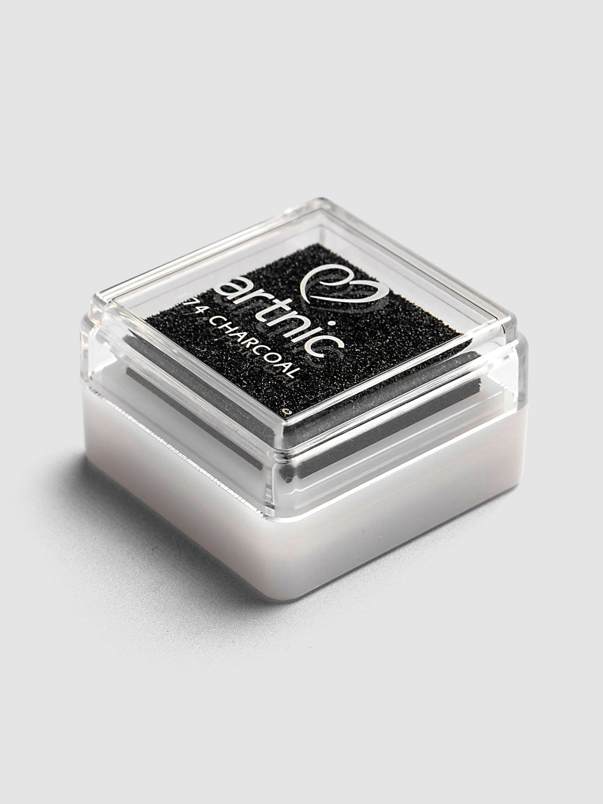 Artnic Stamp Ink Pad in charcoal seen from above with cover removed