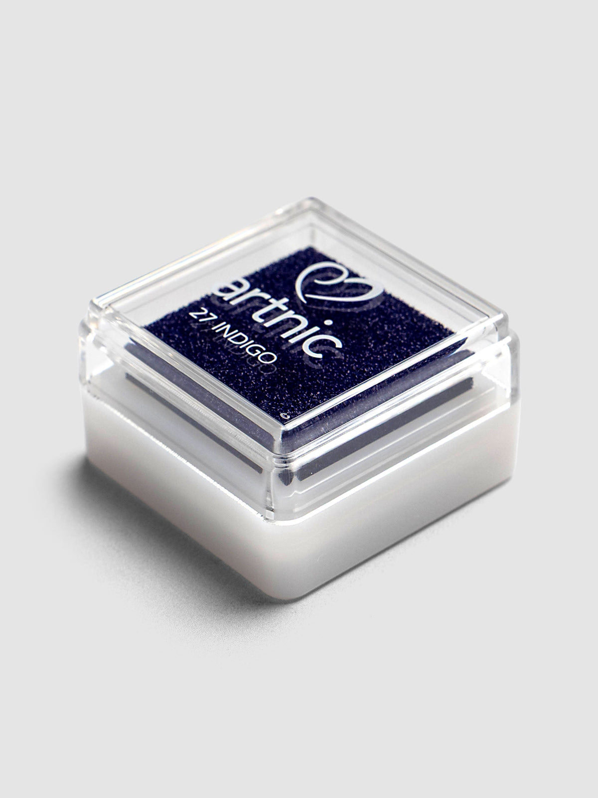 Artnic Stamp Ink Pad in indigo seen from above with cover removed