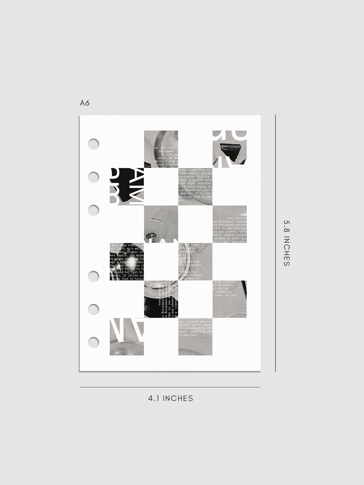 Digital mockup of insert in A6