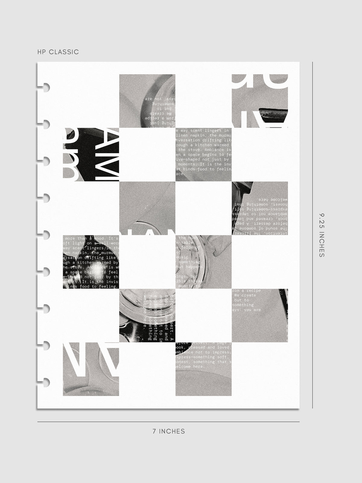 Digital mockup of insert in HP Classic