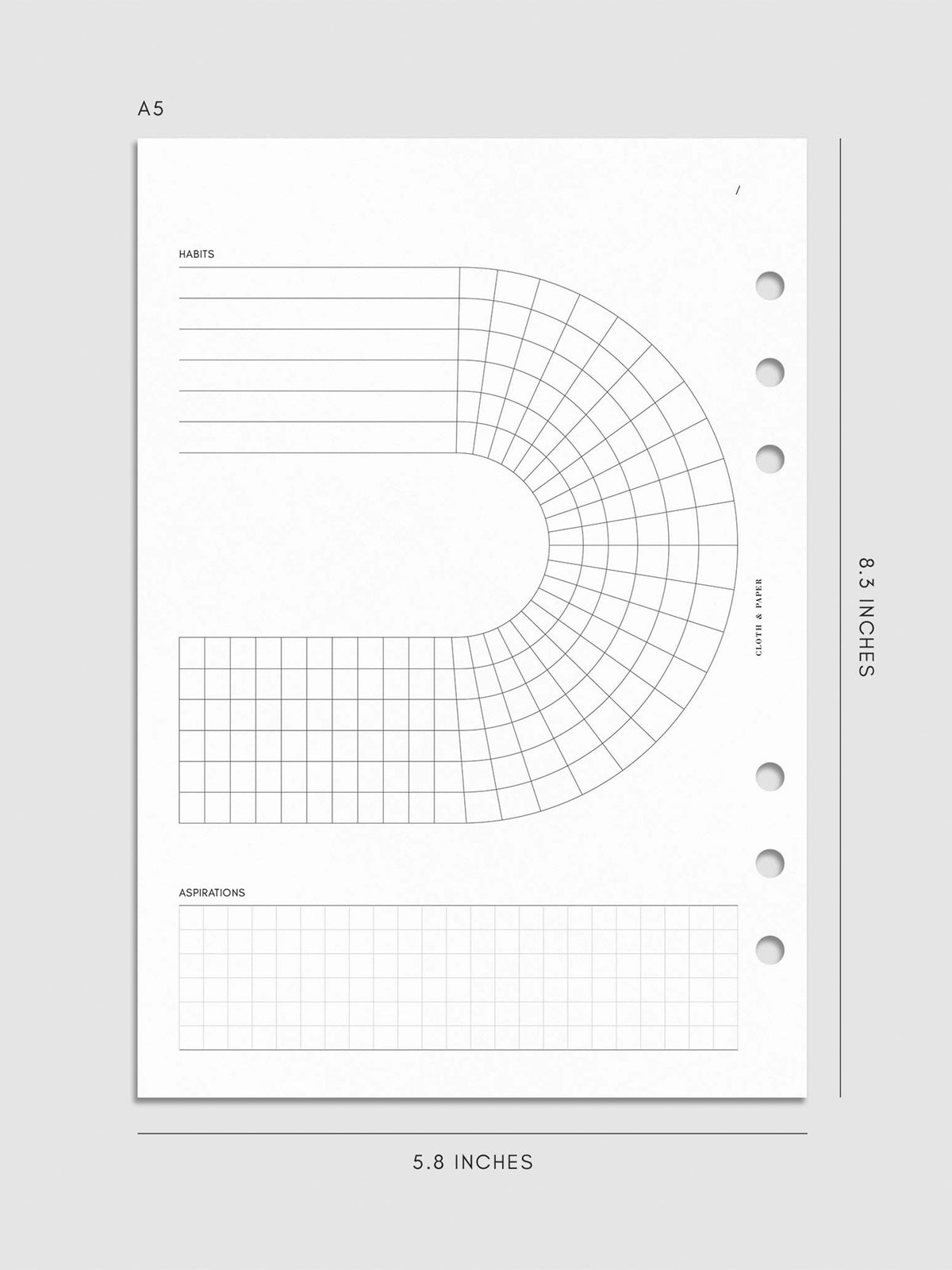 Digital mockup of insert in A5.