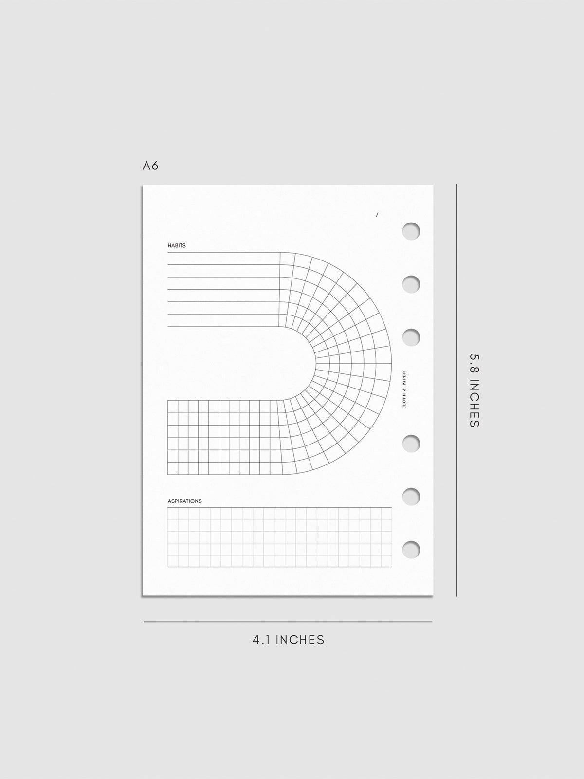 Digital mockup of insert in A6.