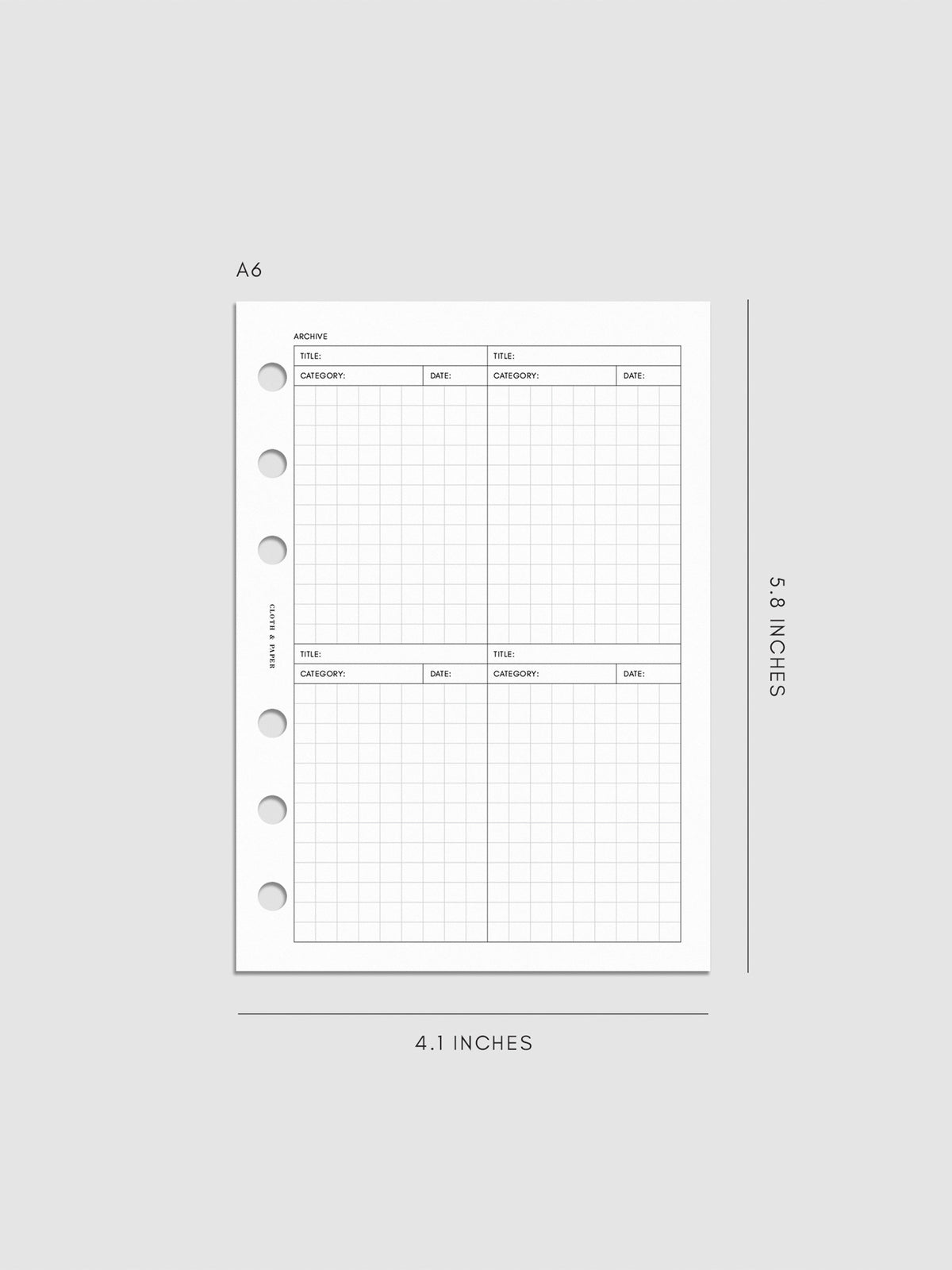 Digital mockup of insert in A6.