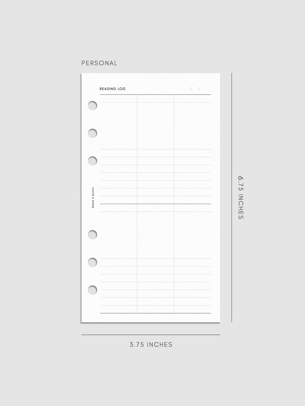 Digital mockup of insert in Personal.