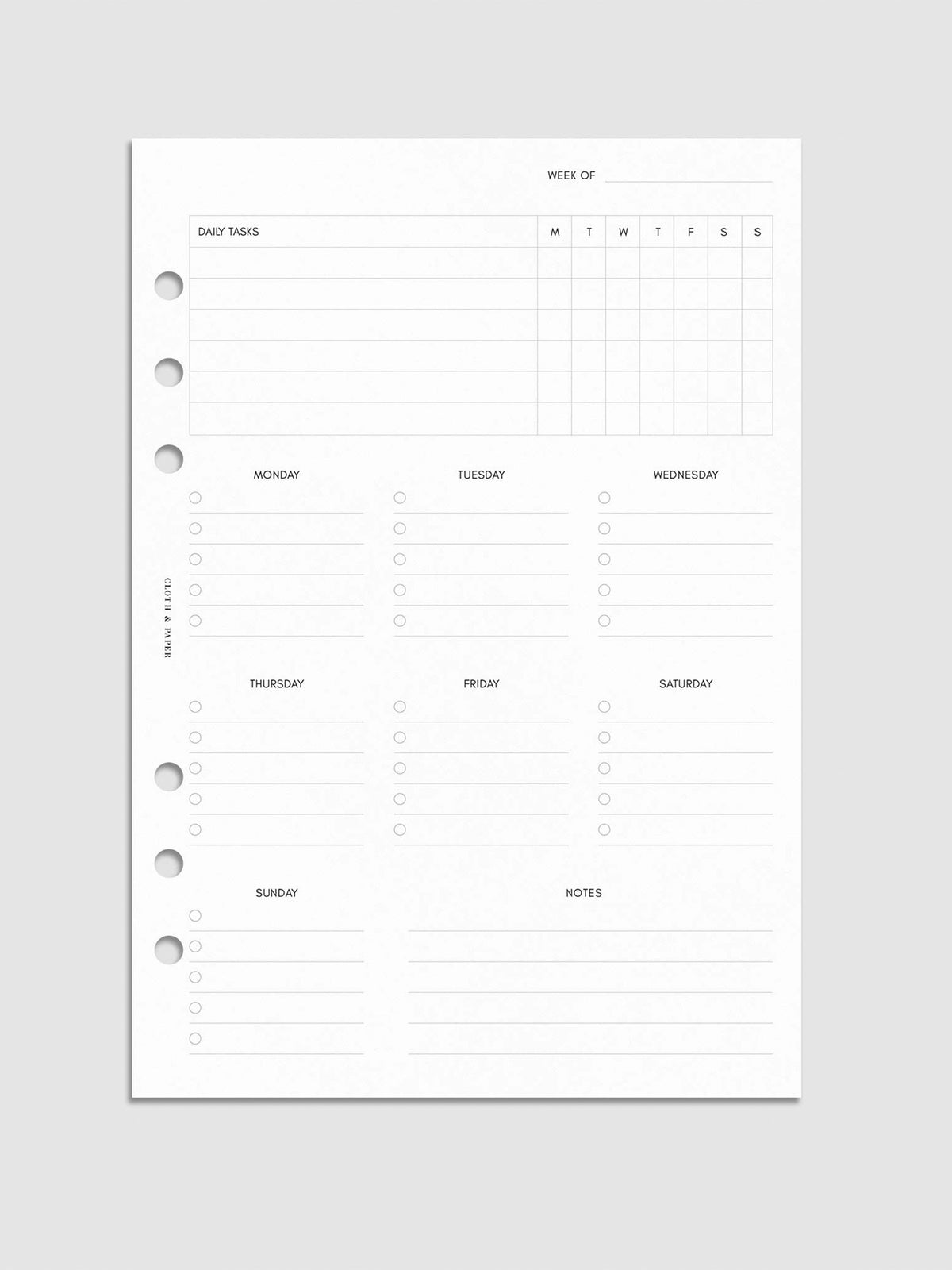 Digital mockup of insert in A5.