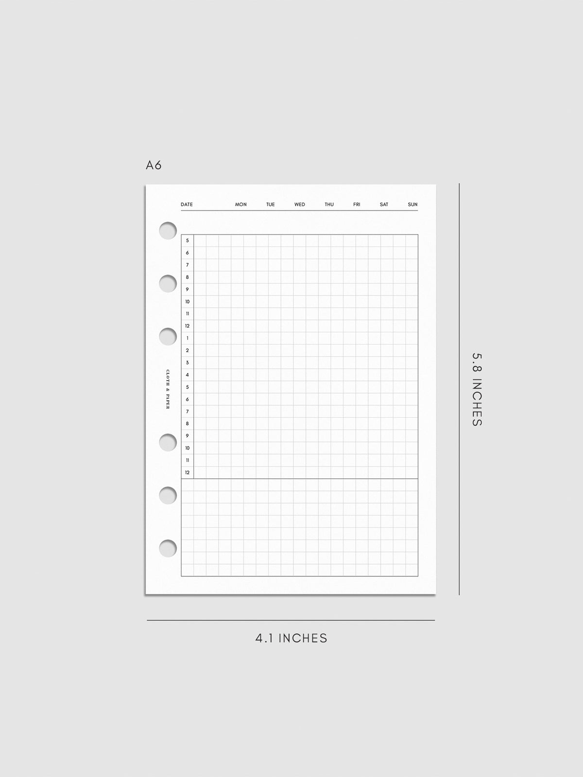 Digital mockup of insert in A6. 