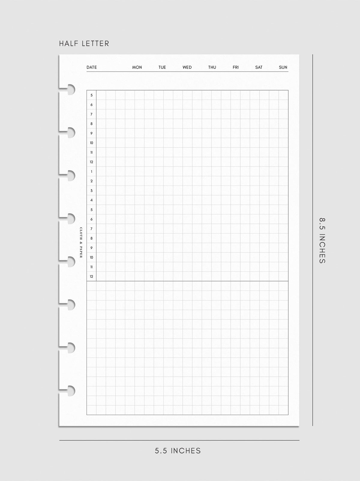 Digital mockup of insert in Half Letter.