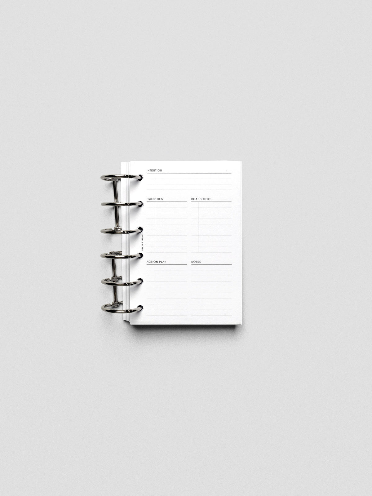 Daily Intention Planner Inserts show blank in Pocket size ring bound.