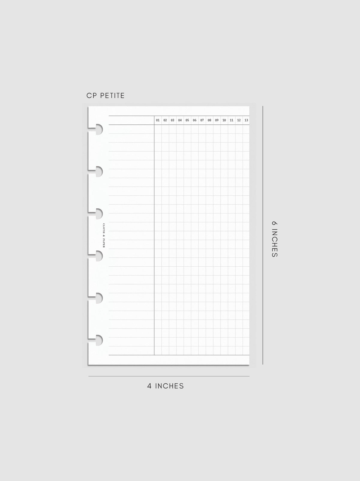Digital mockup of Habit Fold Out Planner Insert in CP Petite