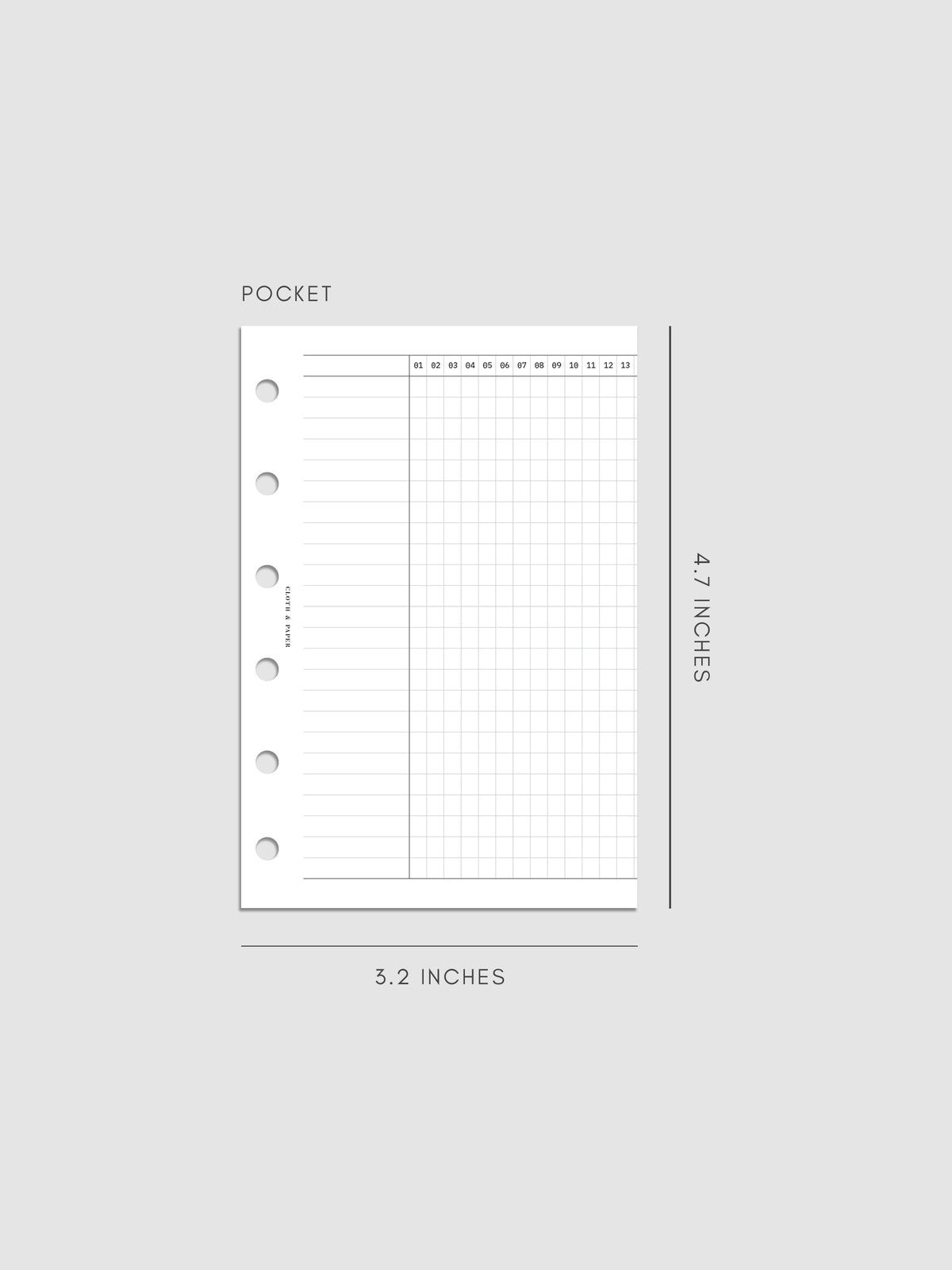Digital mockup of Habit Fold Out Planner Insert in Pocket