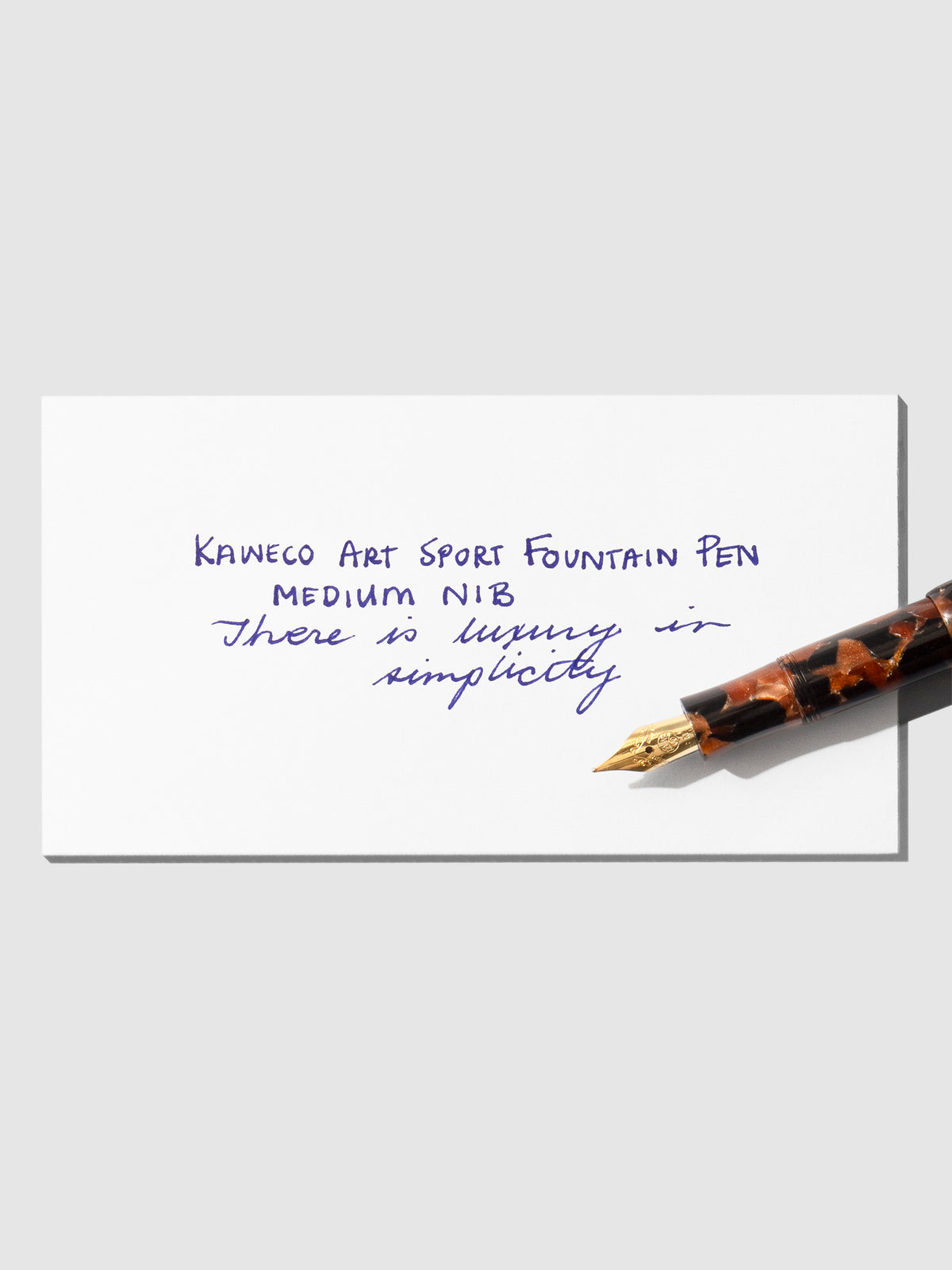 Pen test sheet shown with pen.