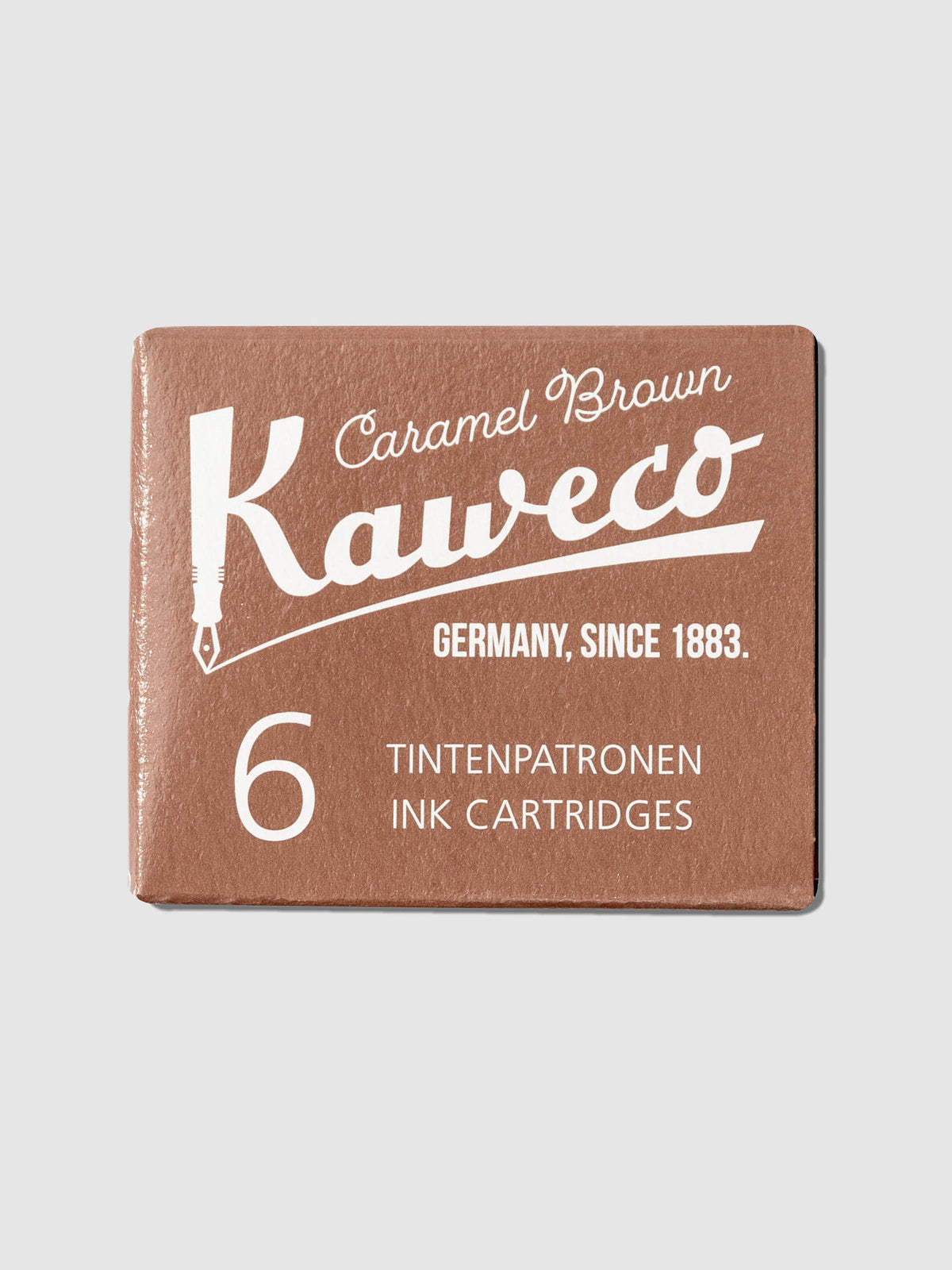 Box of refills displayed in their packaging on a neutral background. Color shown is Caramel Brown. 