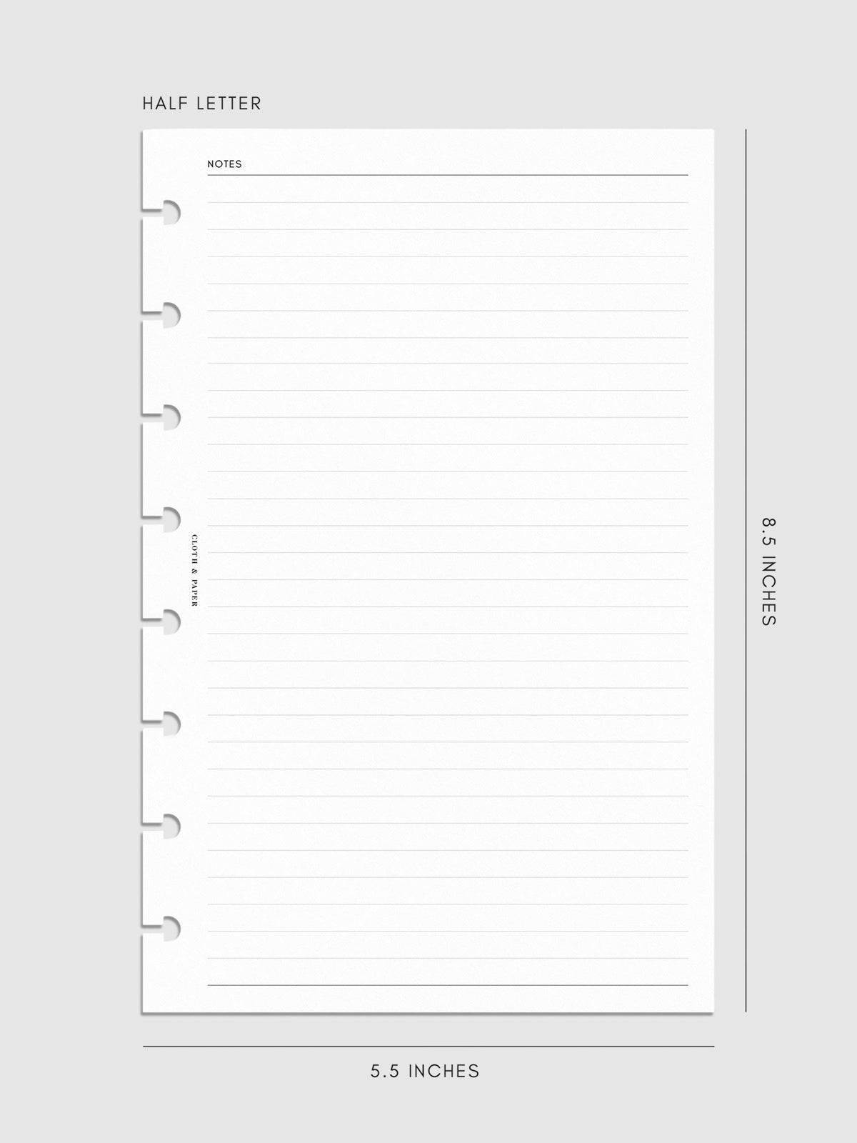 Digital mockup of insert in Half Letter.