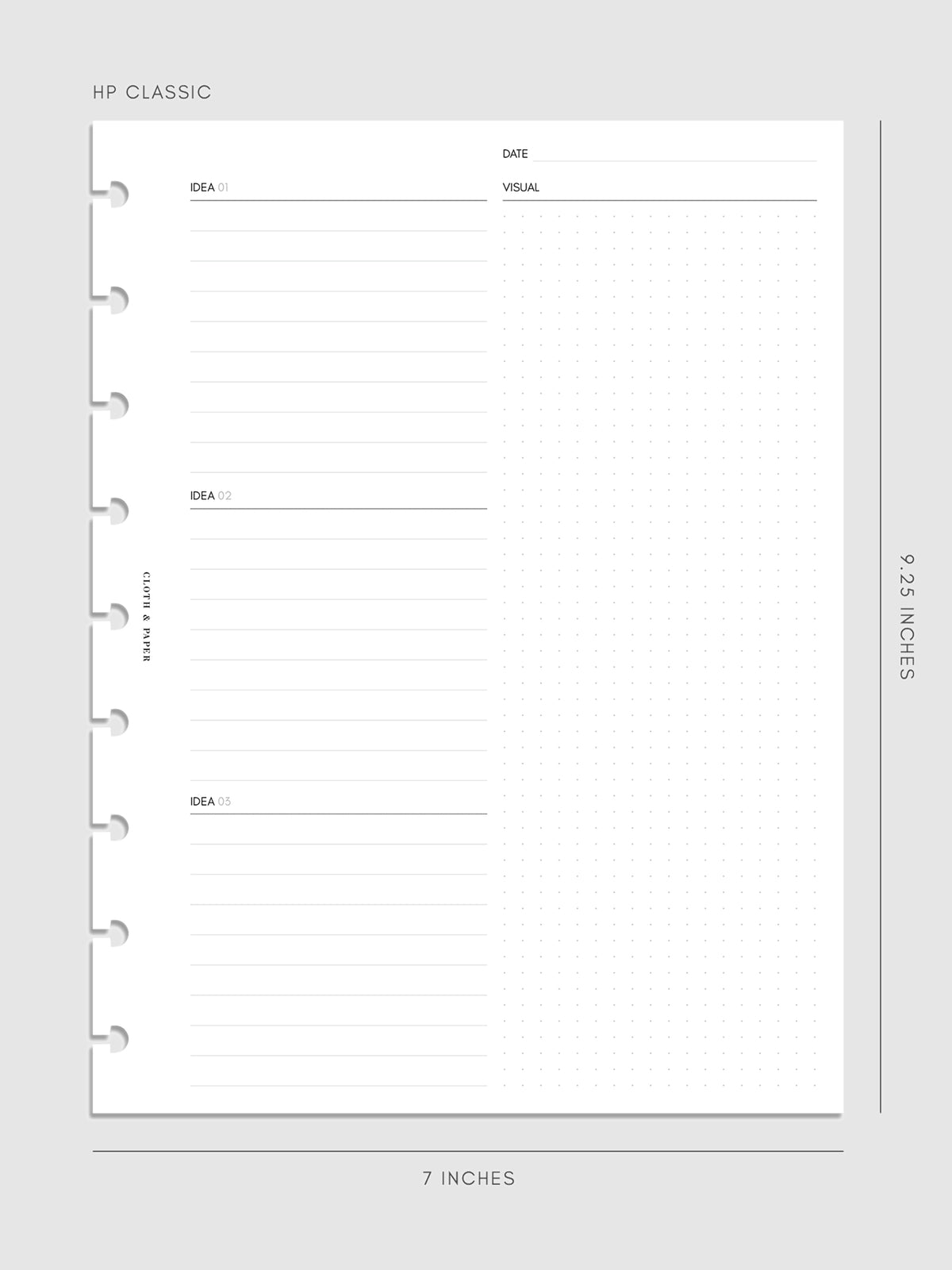 Digital mockup of insert in HP Classic sizing.