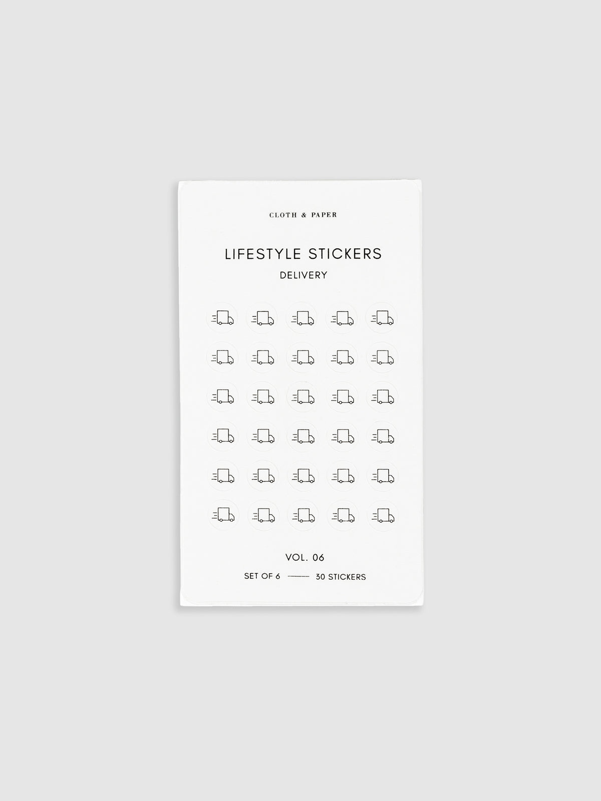 Cleaning sticker sheet from Lifestyle Mini Icon Stickers displayed on a neutral background.