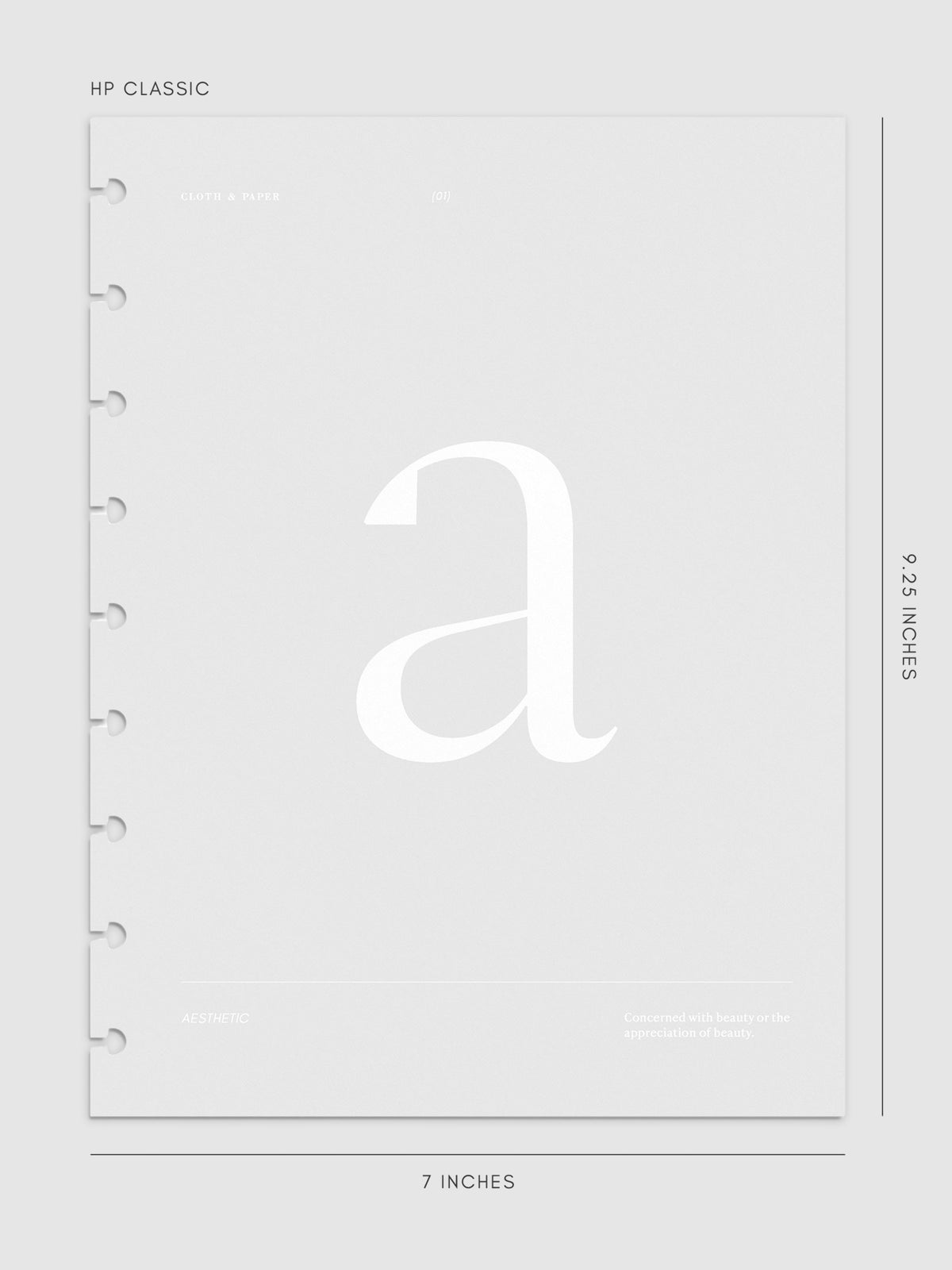 Monogram Vellum Planner Dashboard A in HP Classic displayed on a neutral background. 