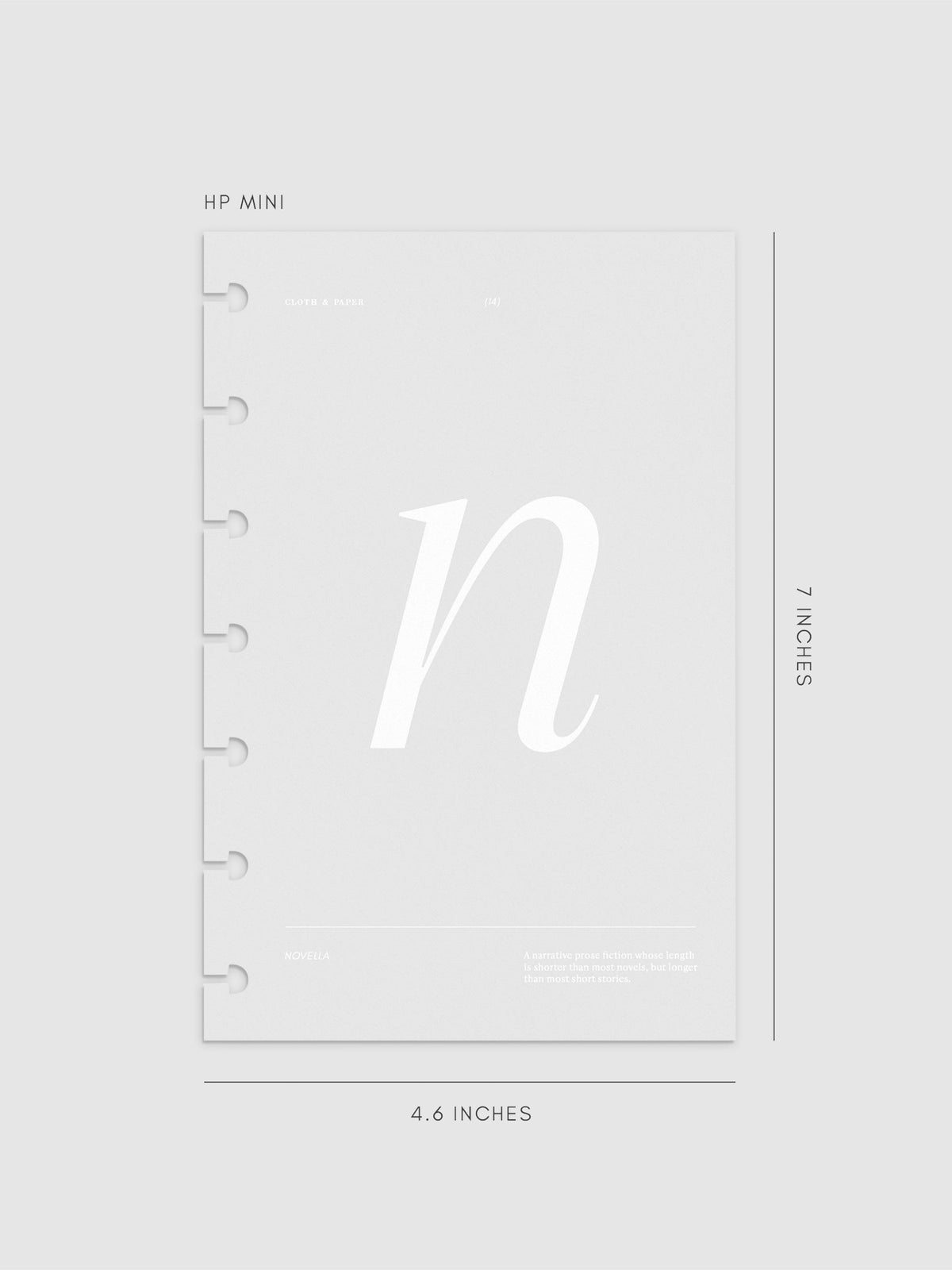 Monogram Vellum Planner Dashboard N  in HP Mini displayed on a neutral background. 
