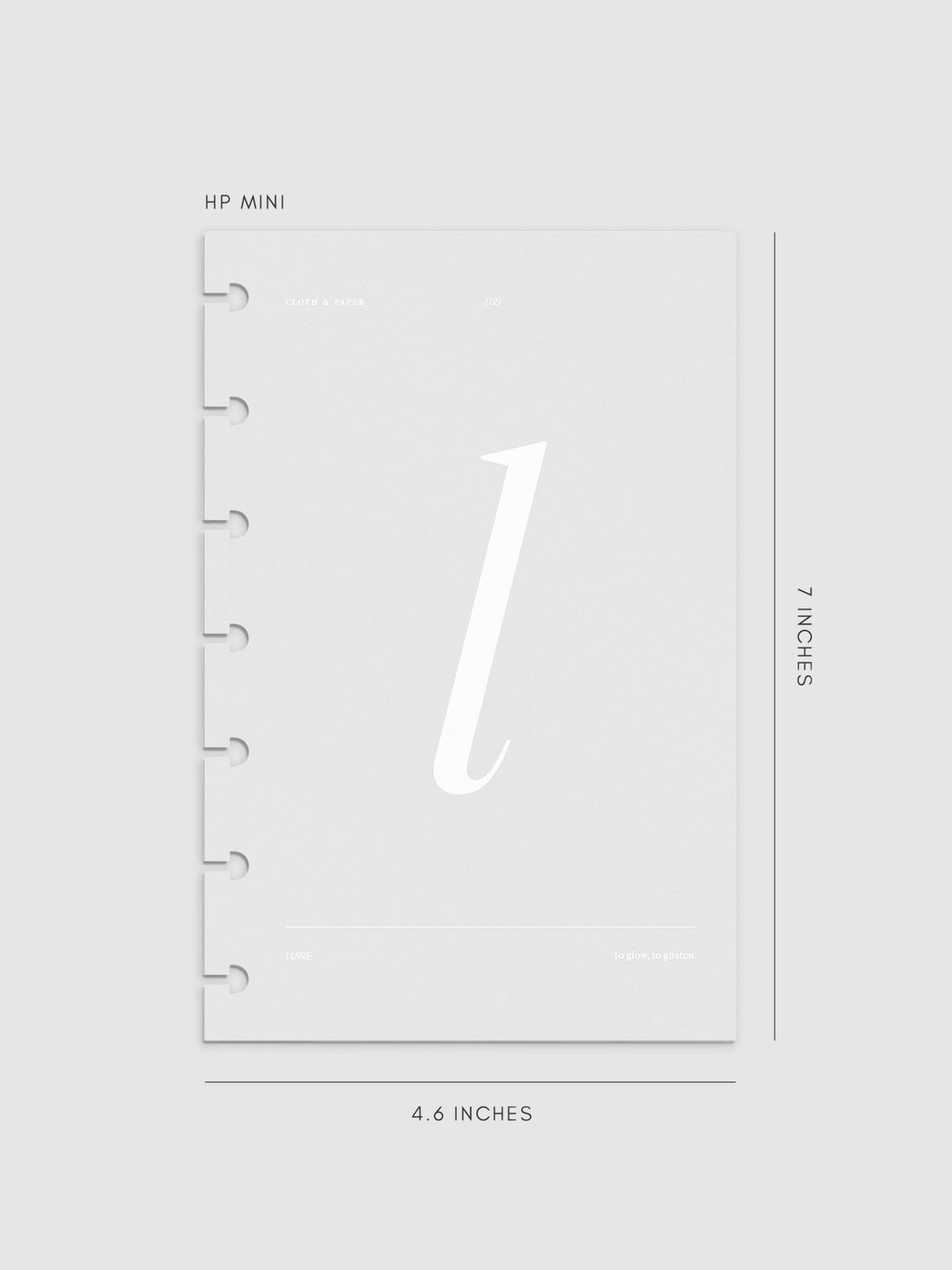 Monogram Vellum Planner Dashboard L  in HP Mini displayed on a neutral background. 