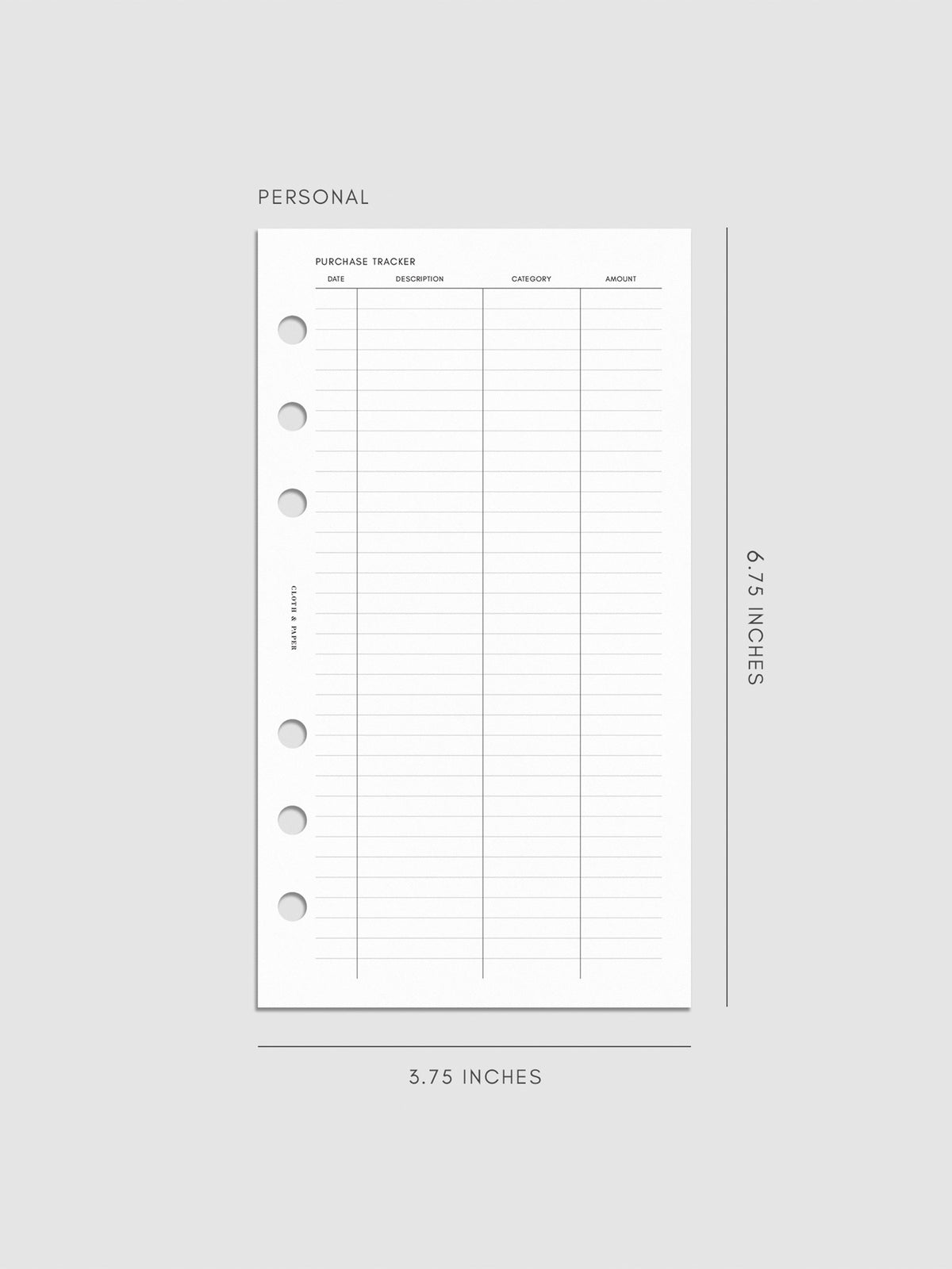 Digital mockup of inserts in Personal.