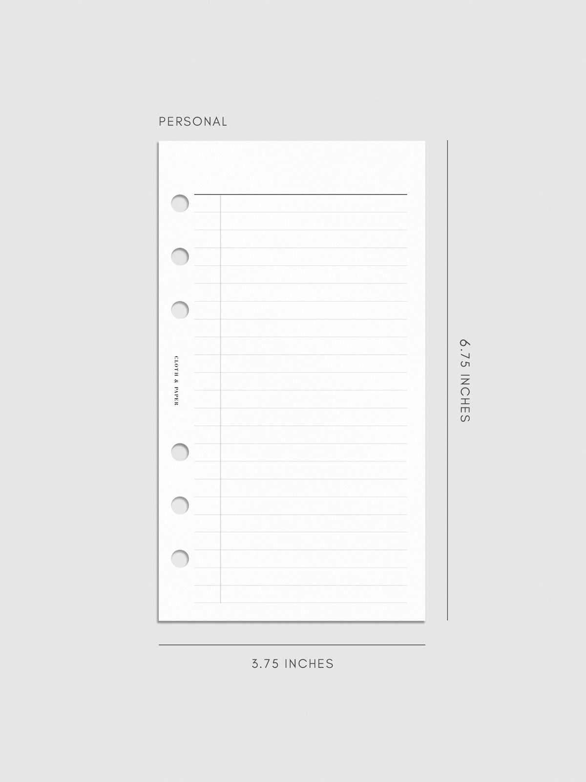 Digital mockup of insert in Personal.