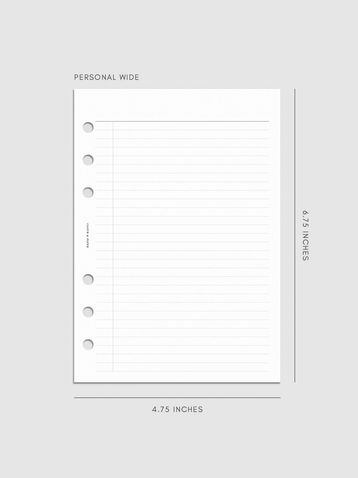 Digital mockup of insert in Personal Wide.