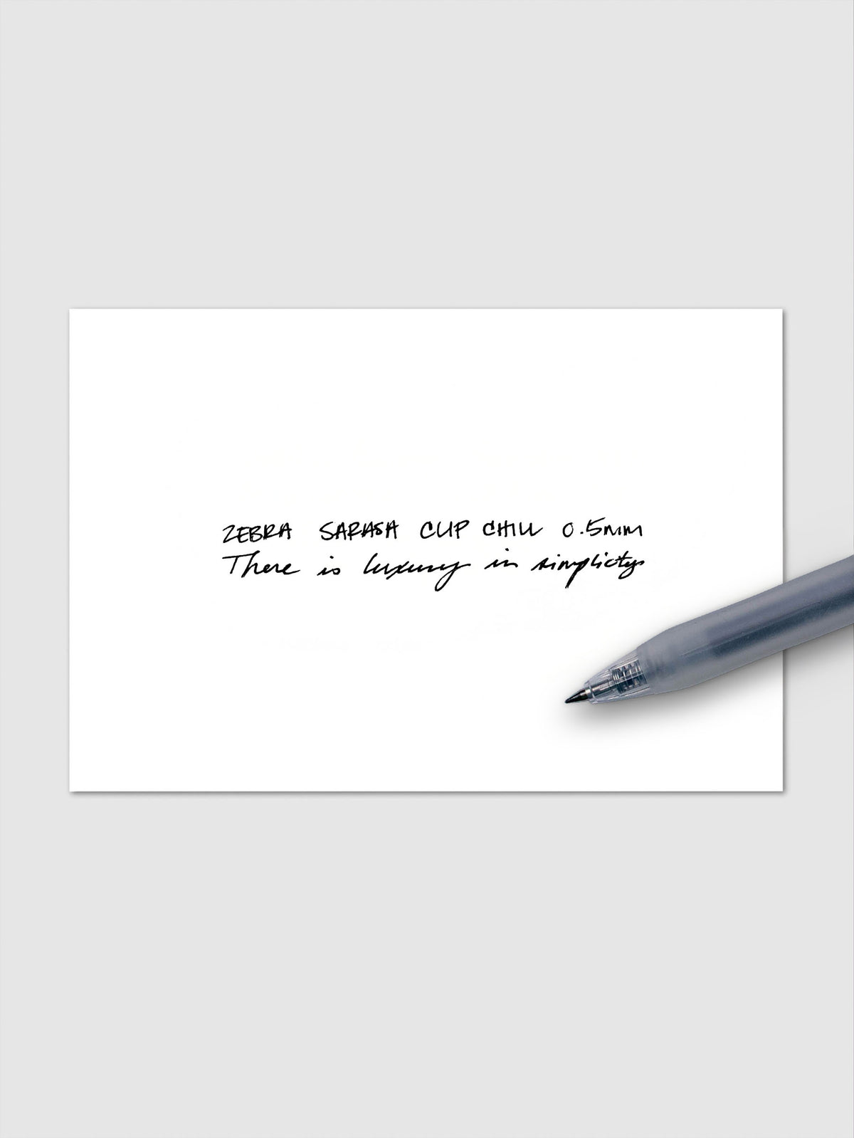 Zebra Sarasa Chill gel pen in Clear Black shown in a second product view on white background.