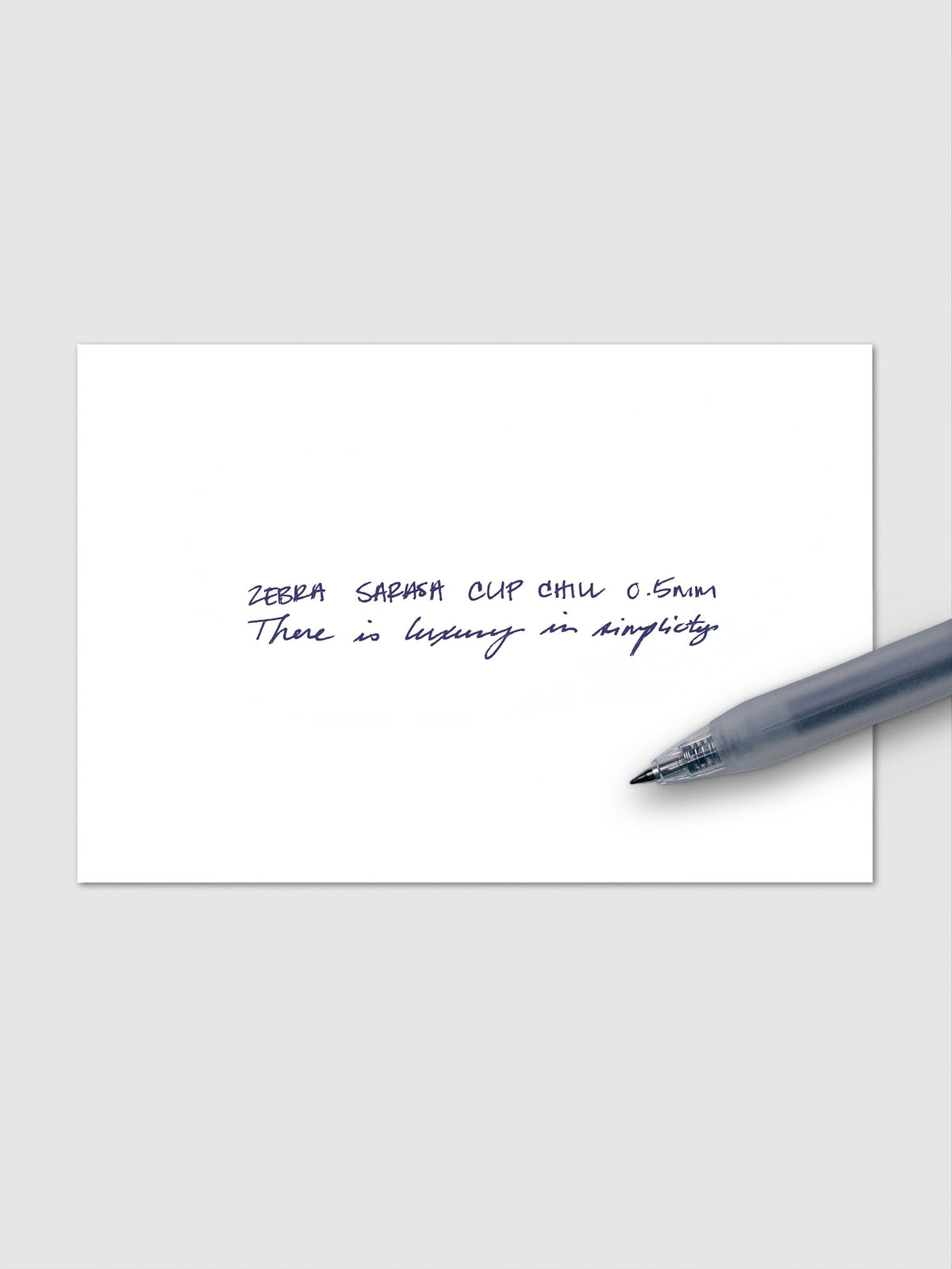 Zebra Sarasa Chill gel pen in Clear Dark Blue shown in a second product view on white background.