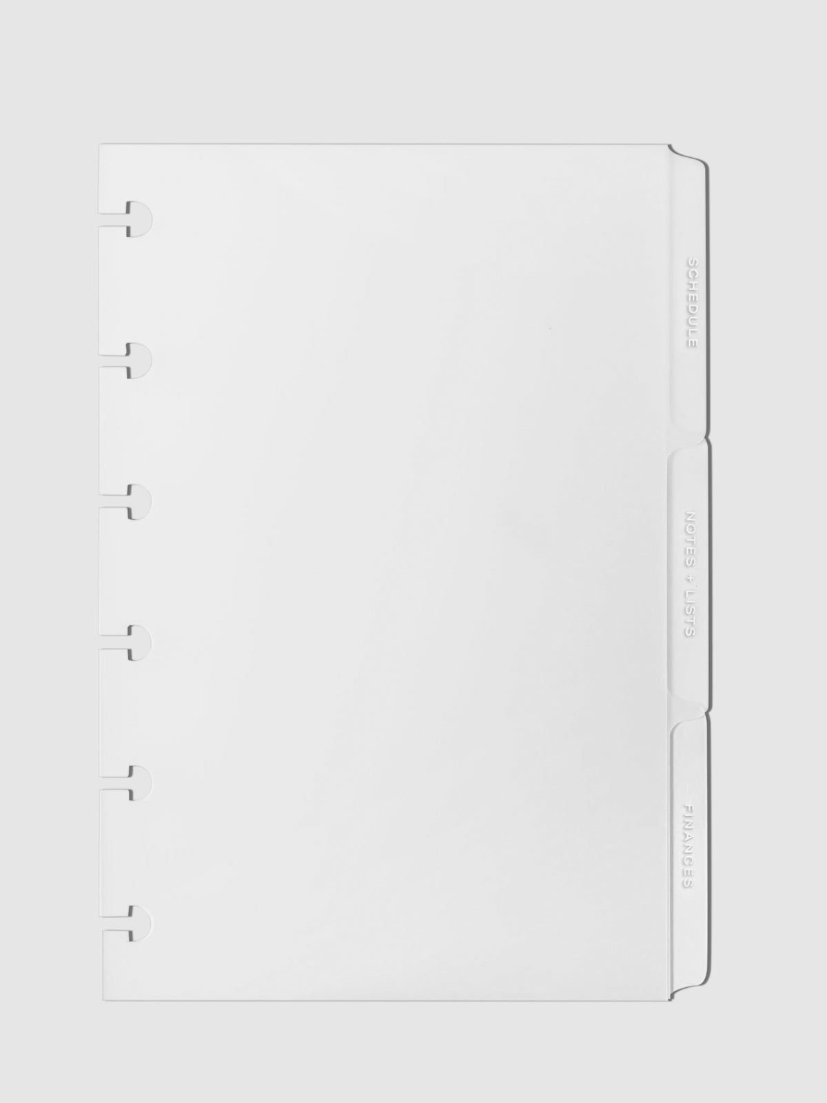 White tab dividers displayed on a neutral background.