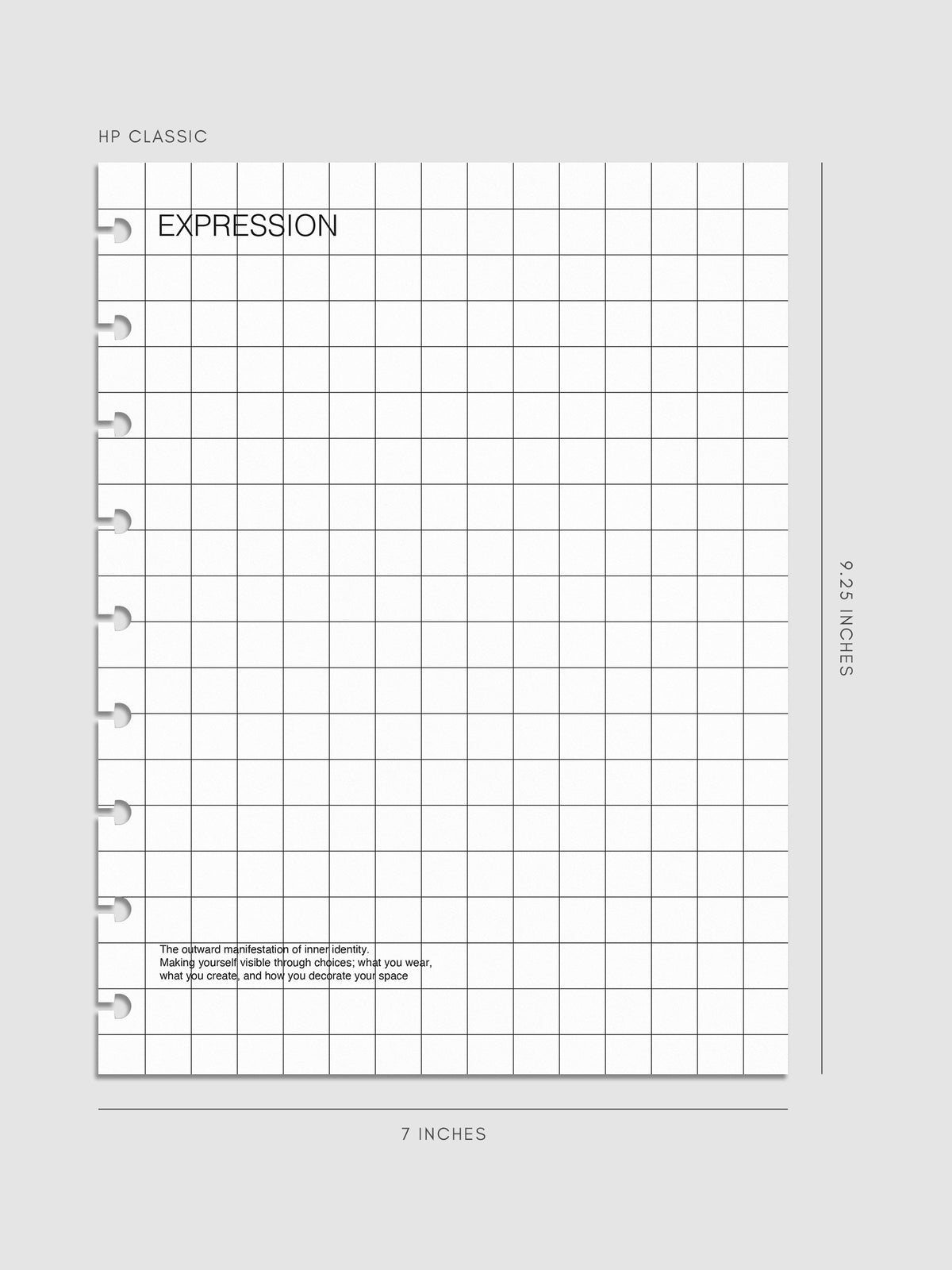 Digital mockup of insert in HP Classic