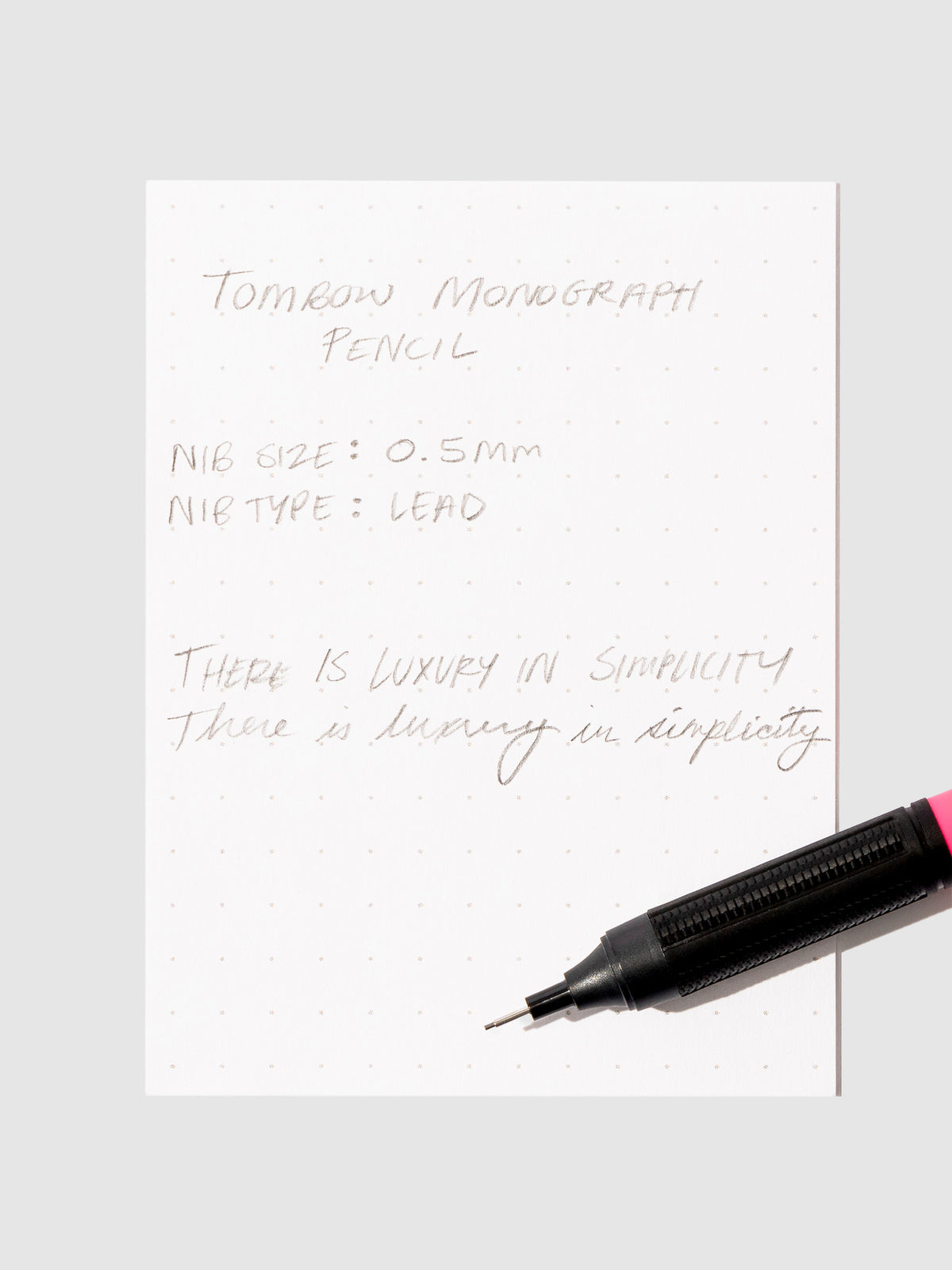 Writing sample for mechanical pencil.
