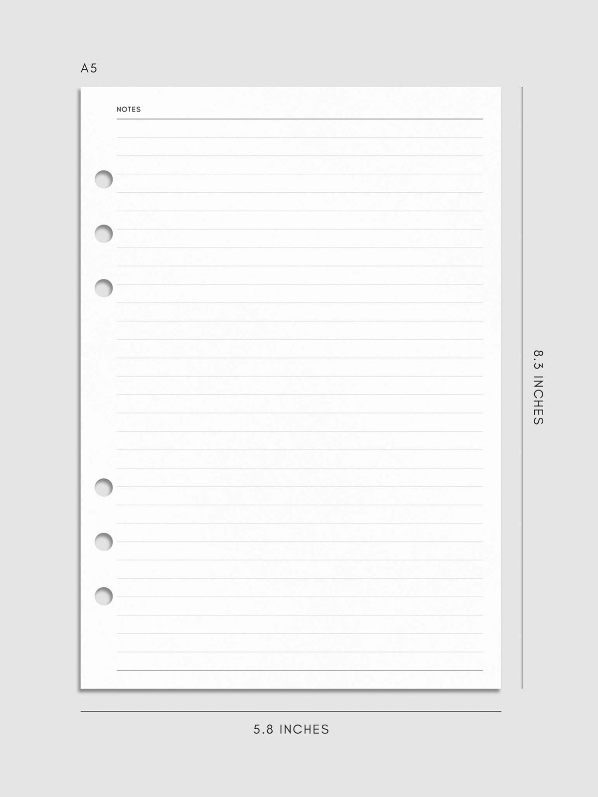 Digital mockup of insert in A5 sizing.