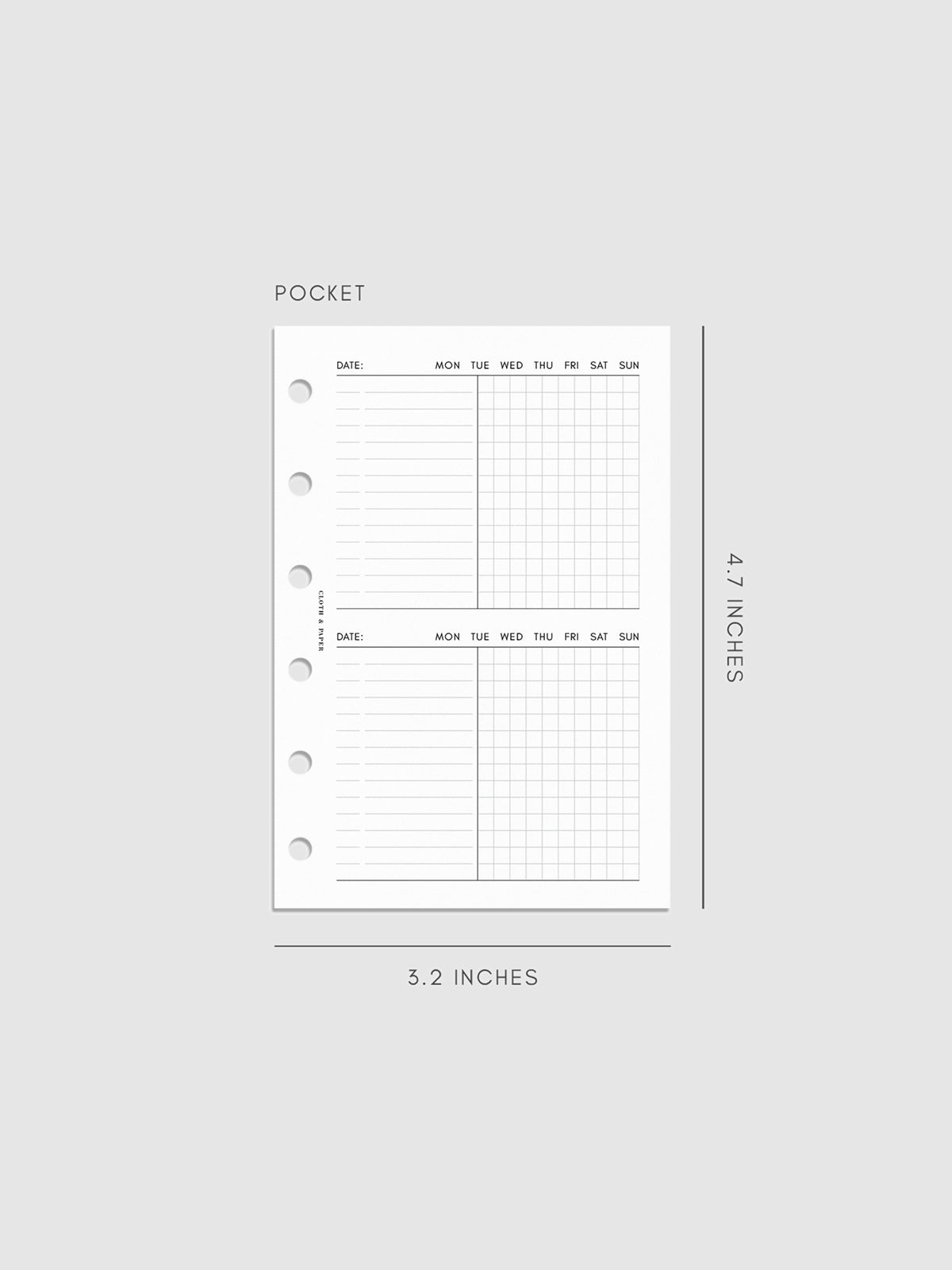 Digital mockup of insert in Pocket sizing. 