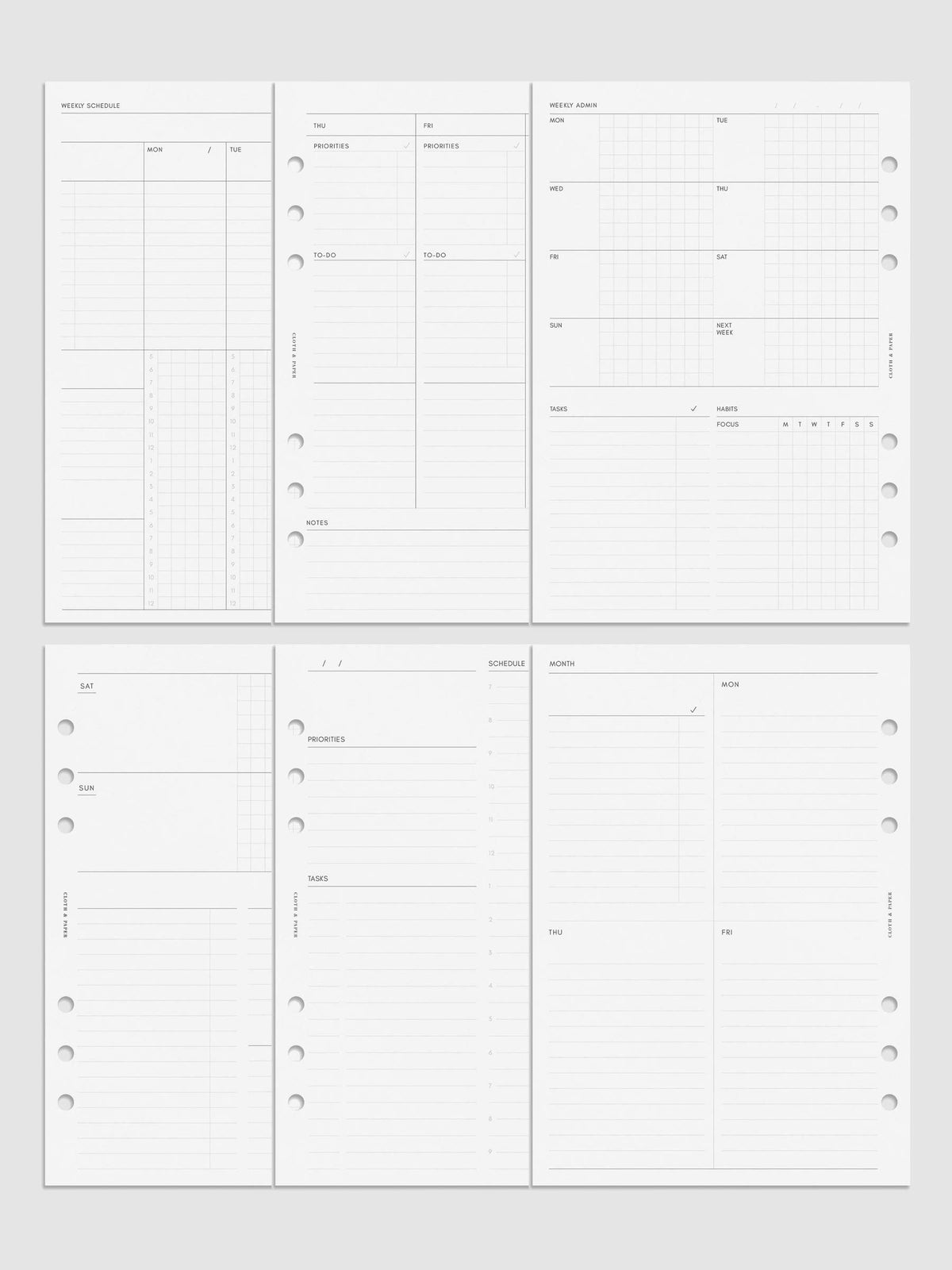 Digital mockup of several inserts in A5.