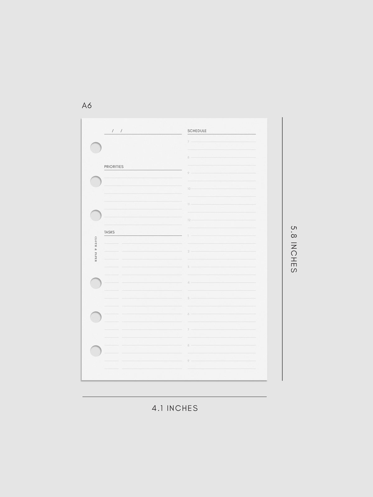 Digital mockup of insert in A5.