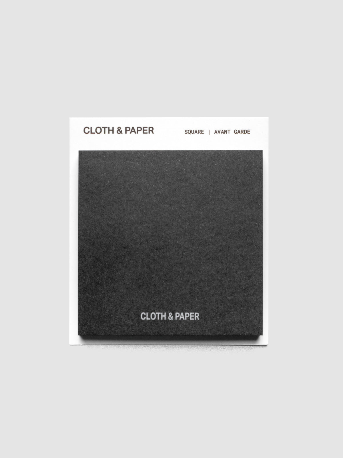 2" x 2" black matte paper Cloth & Paper Sticky Notes on a backing card.