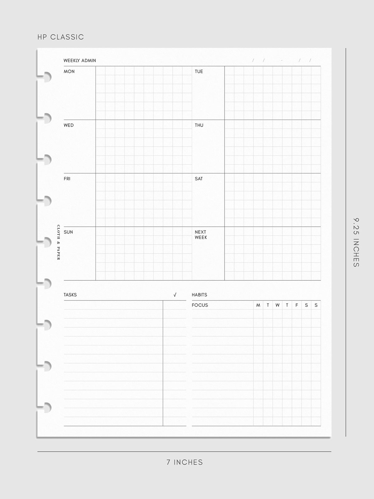 Digital mockup of insert in HP Classic sizing. 