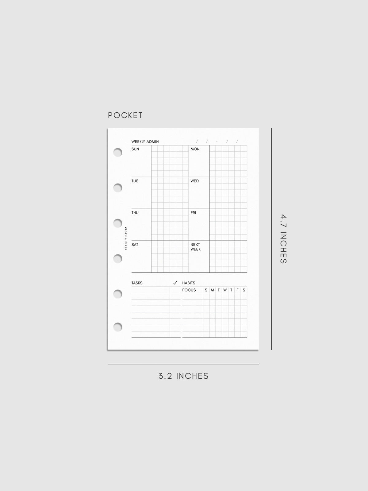 Digital mockup of insert in Pocket sizing. 