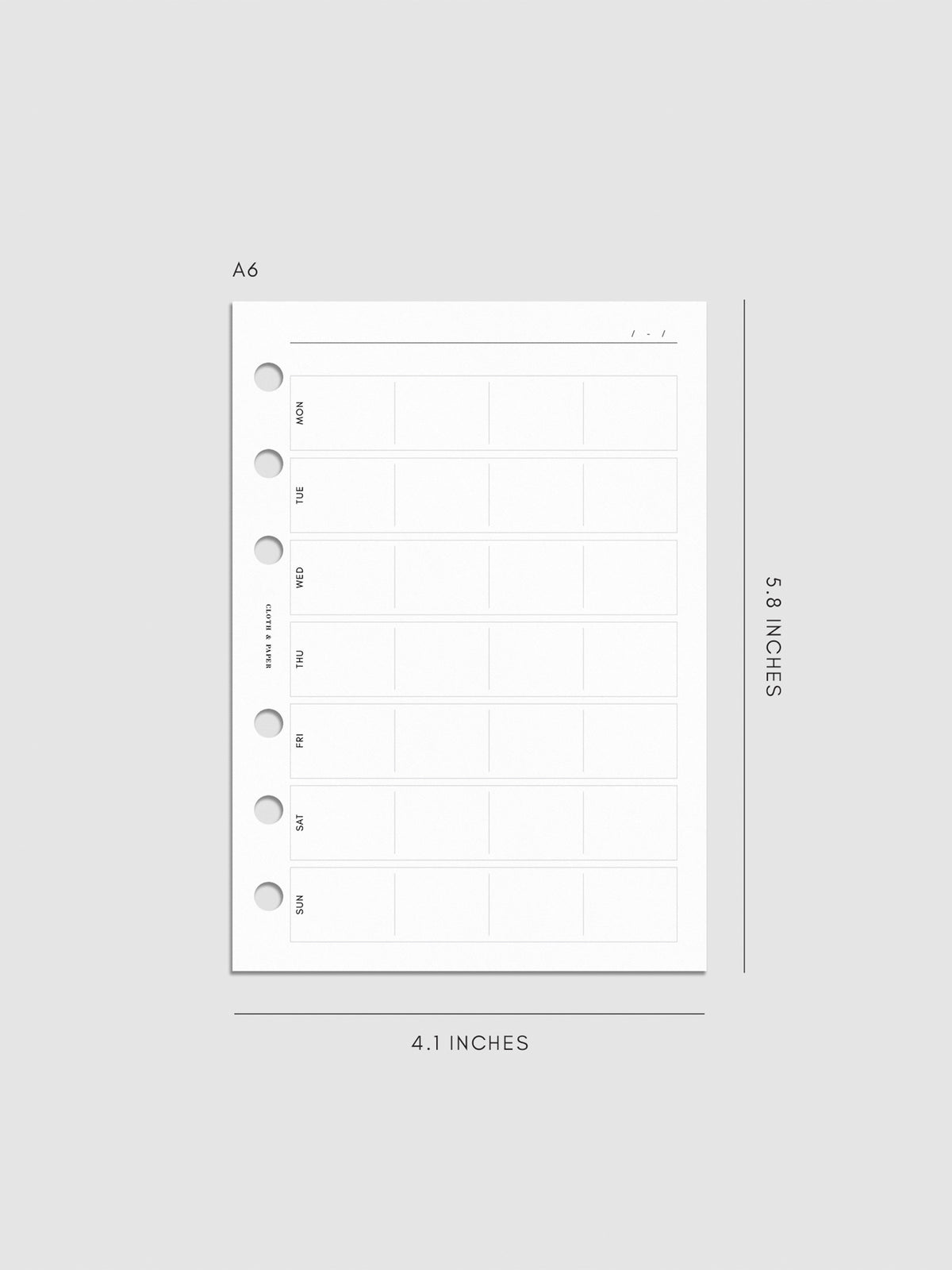 Digital mockup of insert in A6.