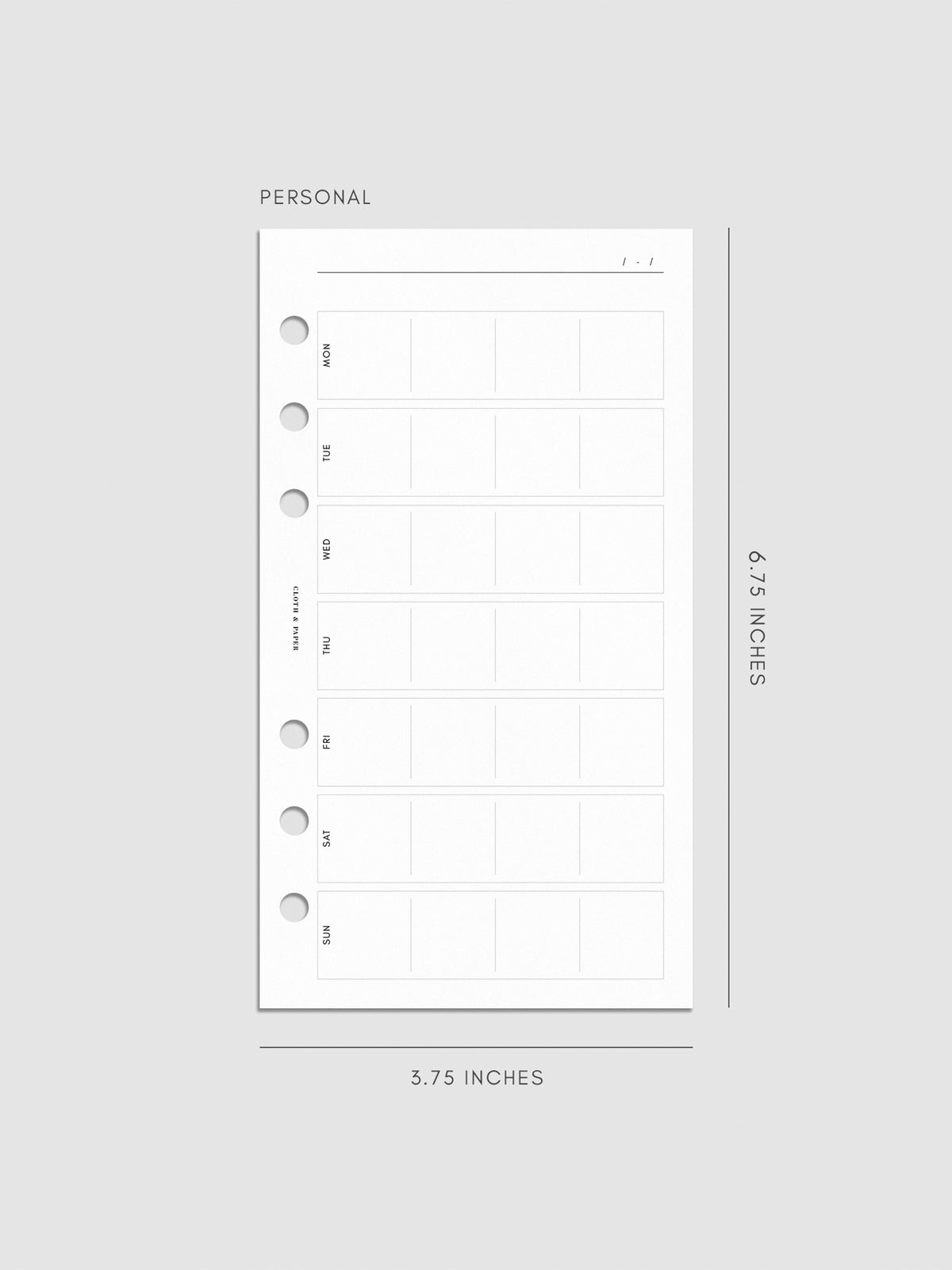 Digital mockup of insert in Personal.