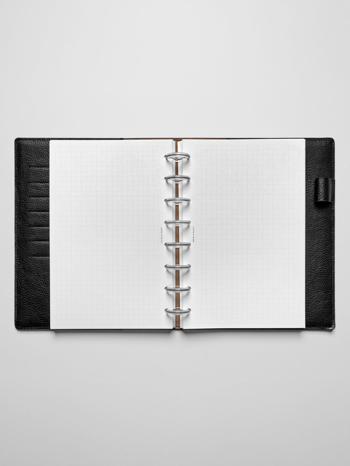 Insert in use inside a black leather planner.